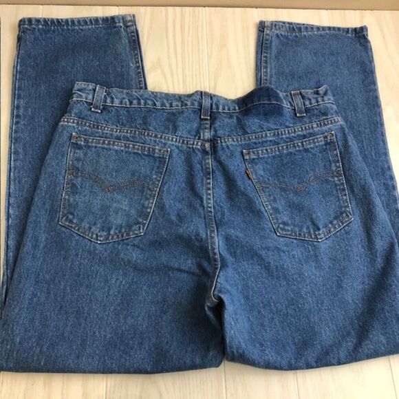 Vintage 1970s Levi's Orange Tab Denim Blue Jeans Men's Unisex 40 x 30 Straight - Picture 7 of 11